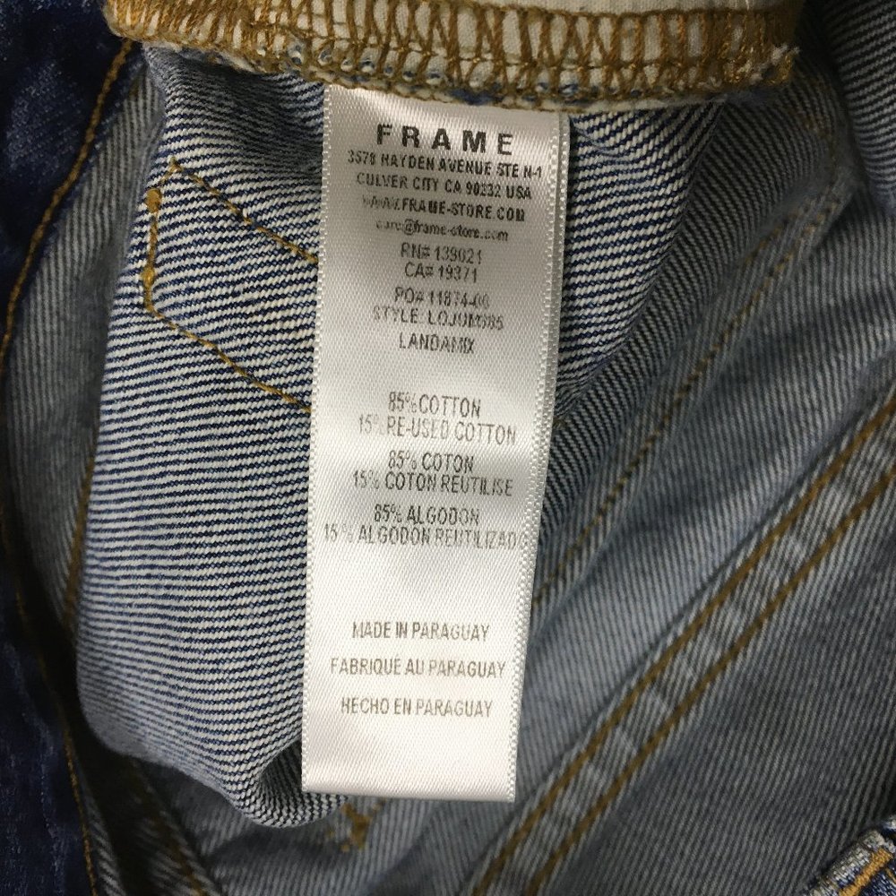 Frame Le Original Patchwork Distressed Button Fly… - image 4